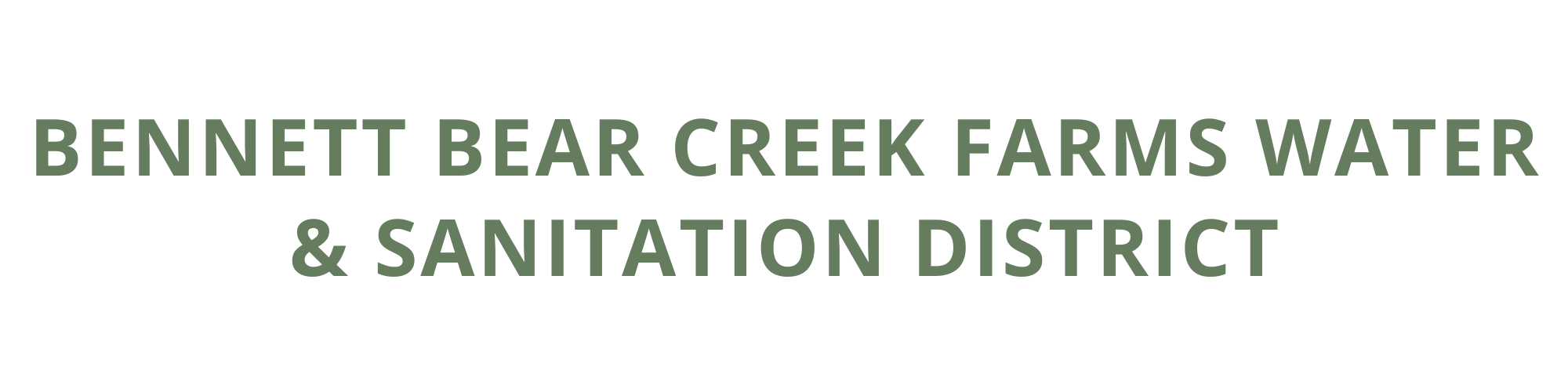 Bennett Bear Creek Farms Water & Sanitation District